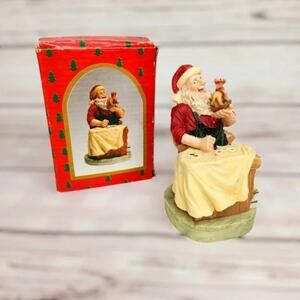 Brinn's Santa Figurine Collectible Vintage 1992 Jolly ToyMaker Christmas Decor